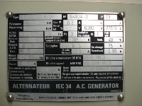 Generator End / Alternator, 3050 kVA - 6300 V - 50 Hz - UL05613 - Quipbase.com - nameplate 1.JPG
